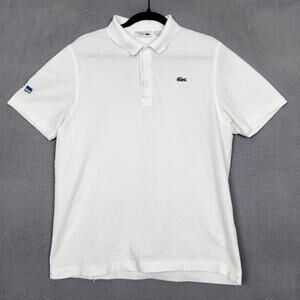 Miami Open Shirt Mens XL White Tennis Polo Lacoste Sport Cotton Pique Logo